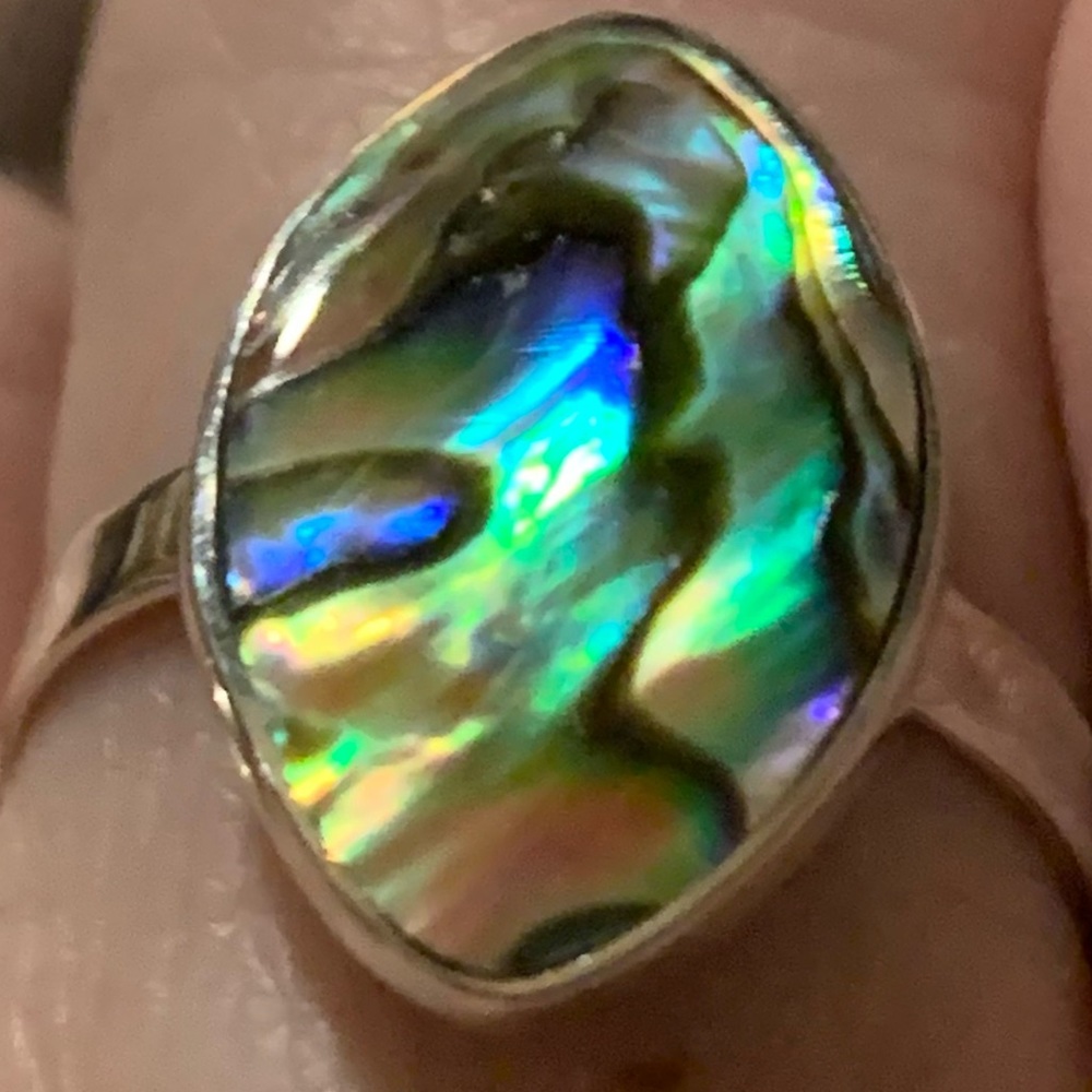 Abalone Shell Solitaire Ring - Picture 9 of 9